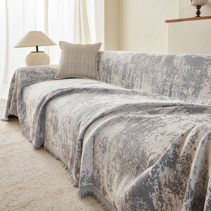 Soft Chenille Sofa Cover, Textured Abstract Couch Protector Cover with Vintage Pattern