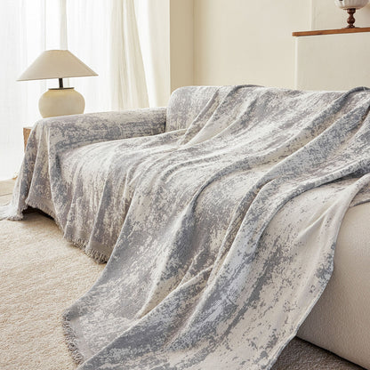 Soft Chenille Sofa Cover, Textured Abstract Couch Protector Cover with Vintage Pattern