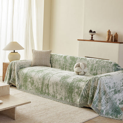Soft Chenille Sofa Cover, Textured Abstract Couch Protector Cover with Vintage Pattern