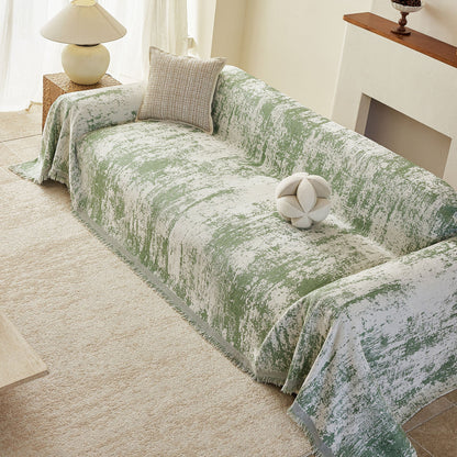 Soft Chenille Sofa Cover, Textured Abstract Couch Protector Cover with Vintage Pattern