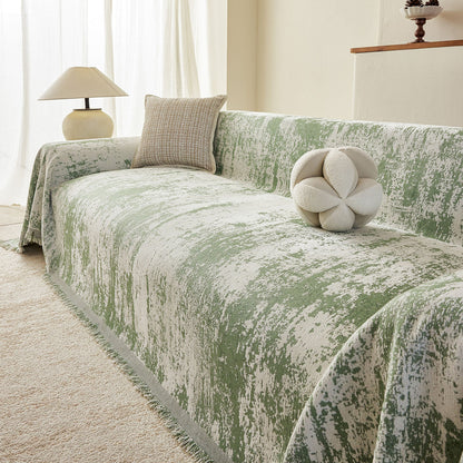 Soft Chenille Sofa Cover, Textured Abstract Couch Protector Cover with Vintage Pattern