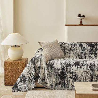 Soft Chenille Sofa Cover, Textured Abstract Couch Protector Cover with Vintage Pattern
