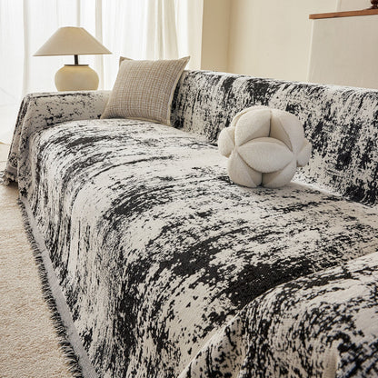 Soft Chenille Sofa Cover, Textured Abstract Couch Protector Cover with Vintage Pattern