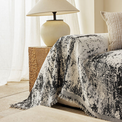 Soft Chenille Sofa Cover, Textured Abstract Couch Protector Cover with Vintage Pattern