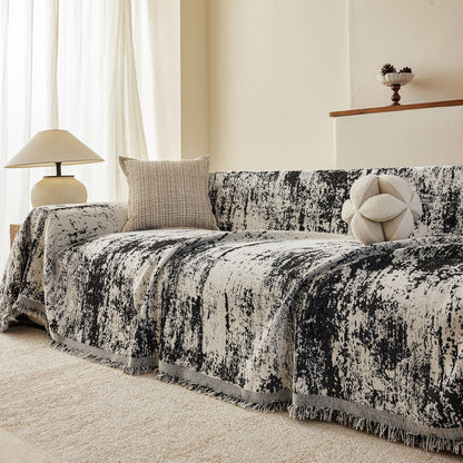 Soft Chenille Sofa Cover, Textured Abstract Couch Protector Cover with Vintage Pattern