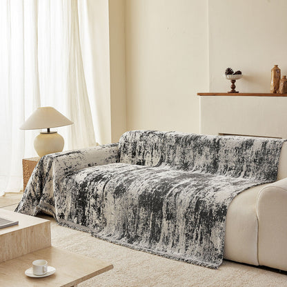 Soft Chenille Sofa Cover, Textured Abstract Couch Protector Cover with Vintage Pattern