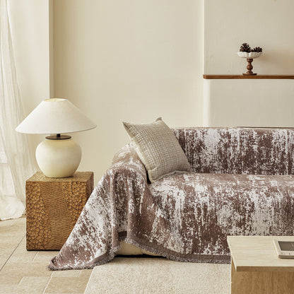 Soft Chenille Sofa Cover, Textured Abstract Couch Protector Cover with Vintage Pattern