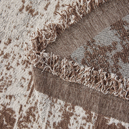 Soft Chenille Sofa Cover, Textured Abstract Couch Protector Cover with Vintage Pattern