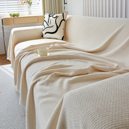 Chenille Thickened Solid Couch Blanket Throws, Reversible Couch Covers for Sectional Couches