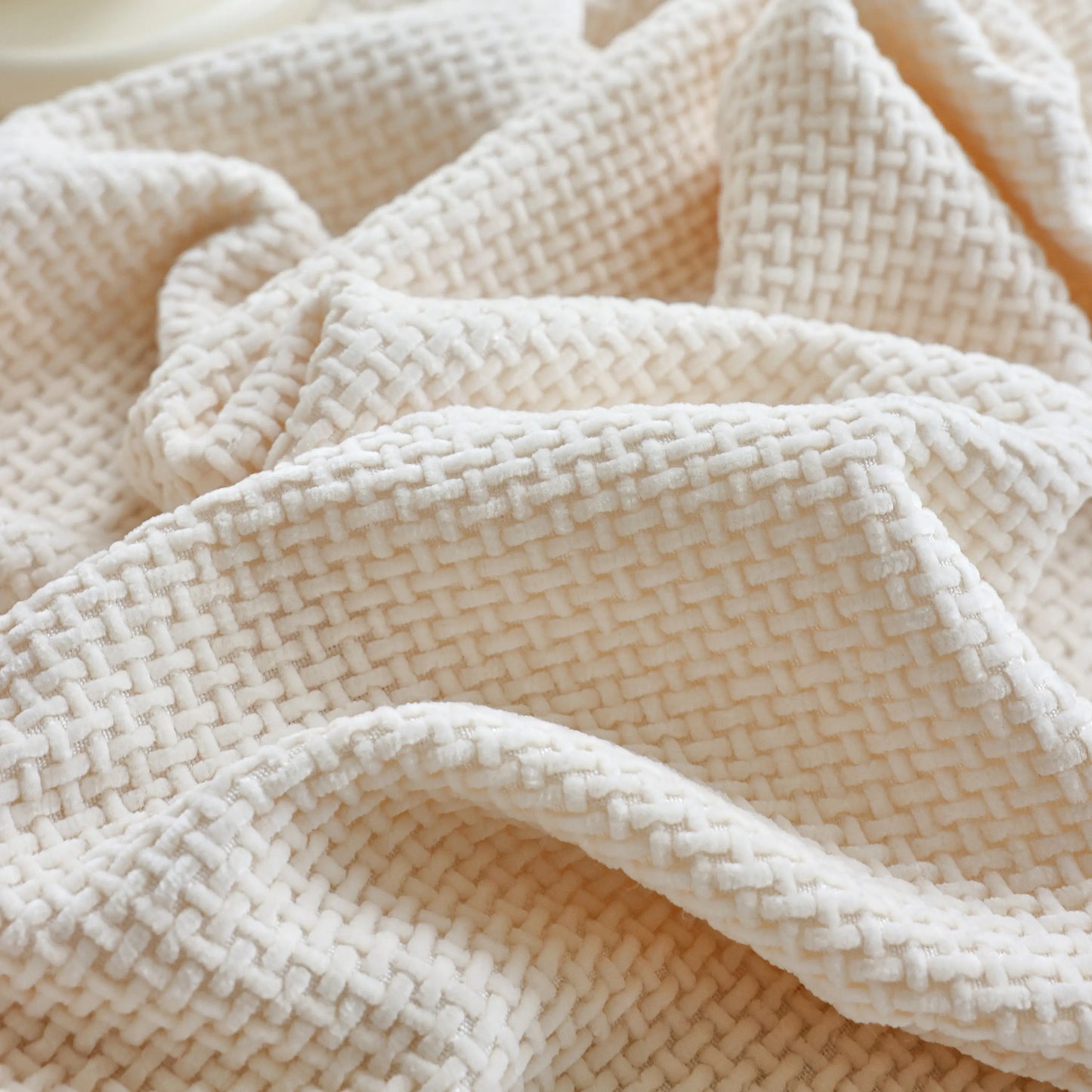 Chenille Thickened Solid Couch Blanket Throws, Reversible Couch Covers for Sectional Couches
