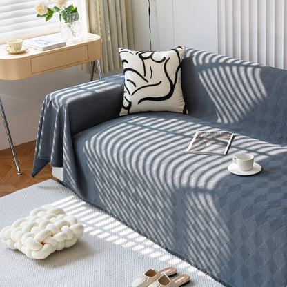 Textured Chenille Sofa Cover Throw, Soft Washable Couch Blanket Protector for Pets