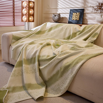 Modern Striped Sofa Throw Blanket, Lightweight Couch Cover for Summer Seating