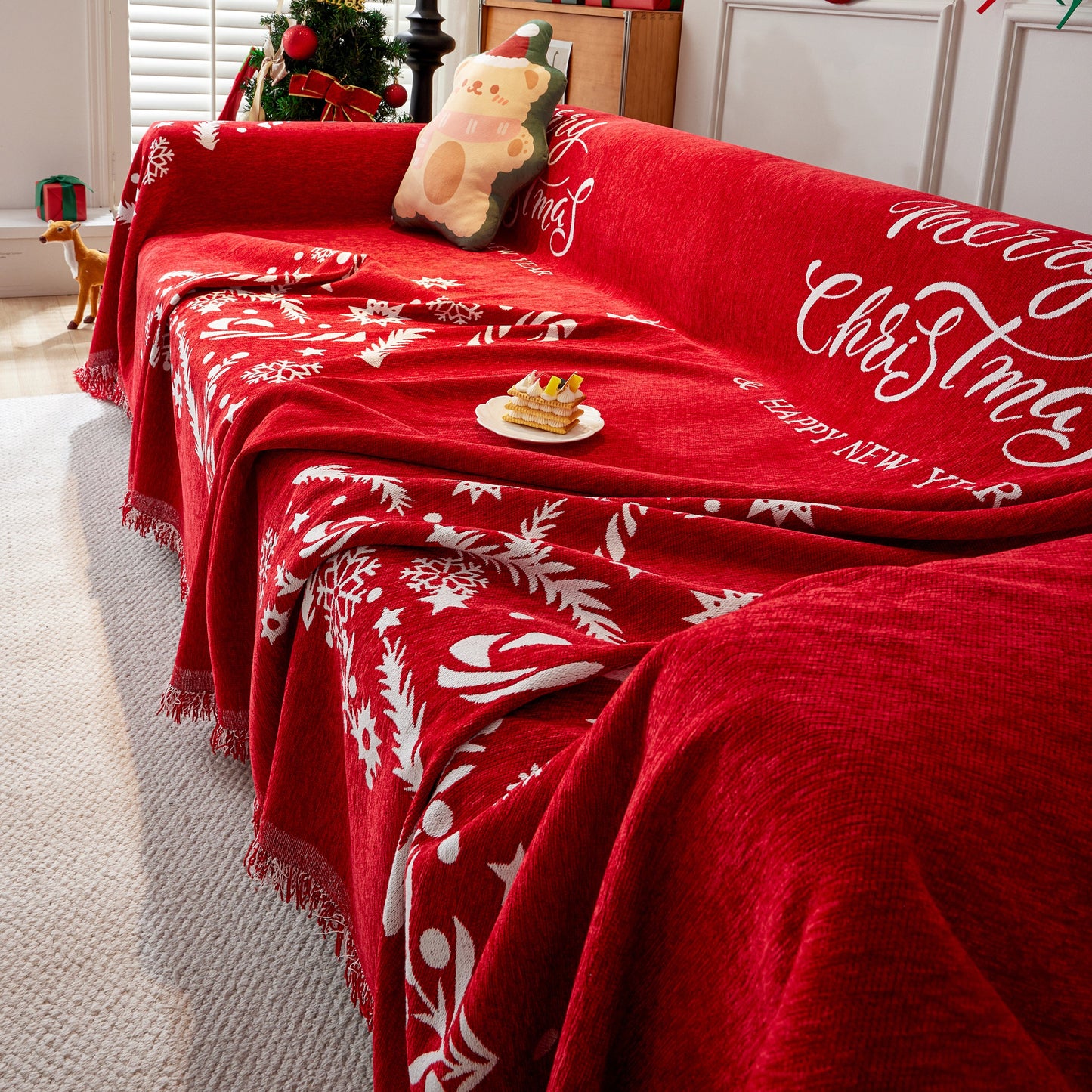 Cozy Chenille Couch Cover Blanket, Non Slip Sofa Cover, Furniture Covers for Pets