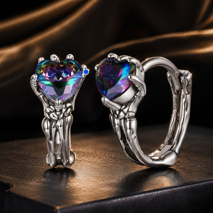 925 Sterling Silver Earrings with Transparent Glass for Women