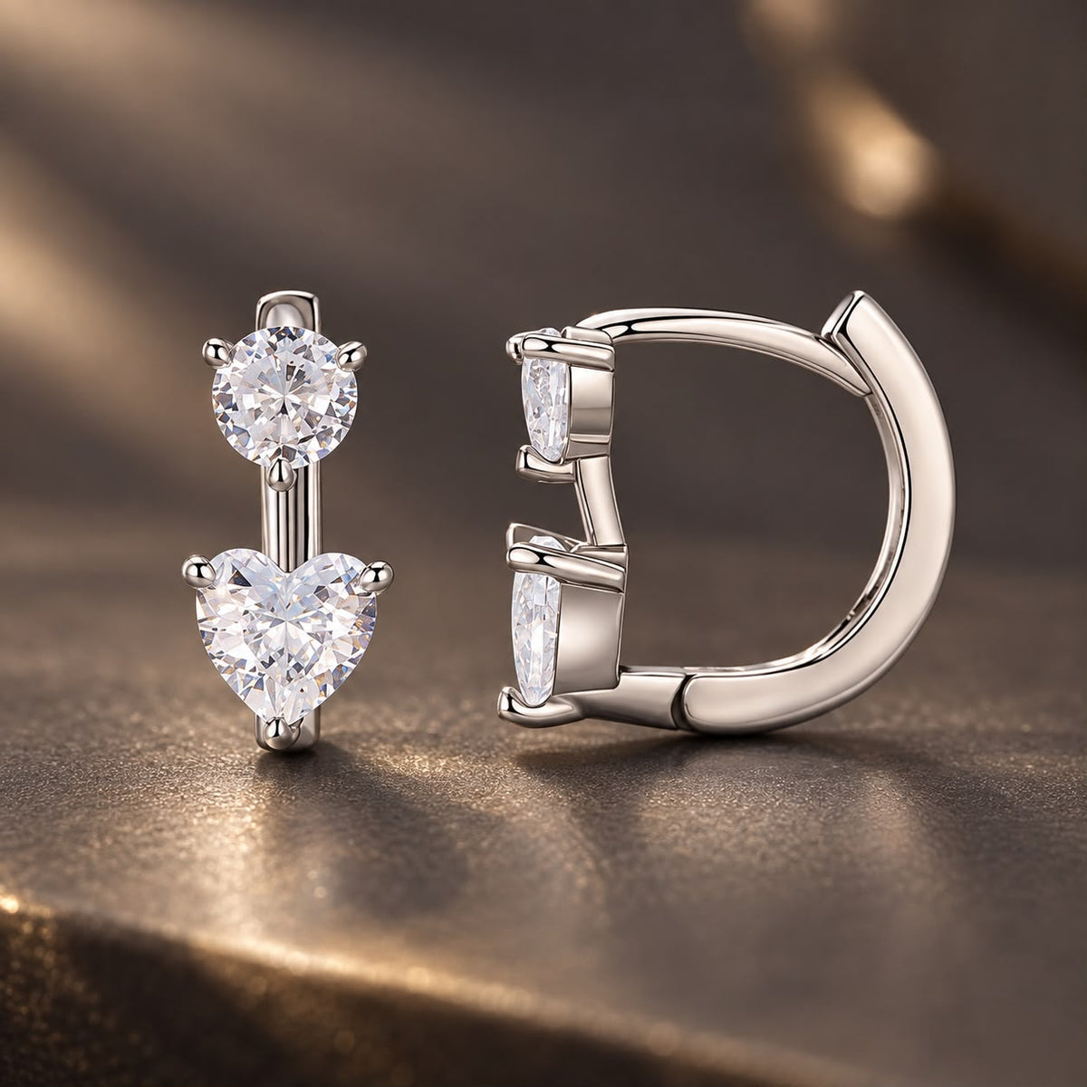 925 Sterling Silver Oxidized Silver Pavé CZ 1.2x0.6cm Hoop Earrings for Women