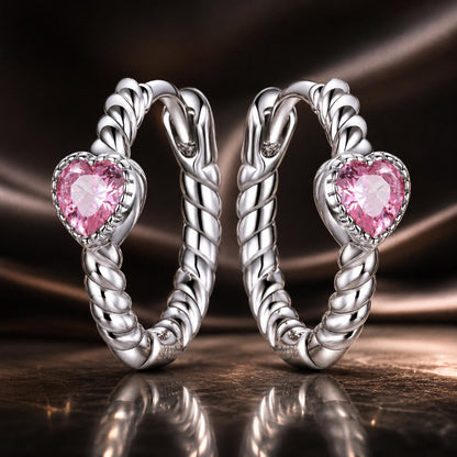 925 Sterling Silver CZ Earrings with Pavé Setting 1.3cm for Women