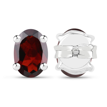 1.70 Carat Genuine Garnet .925 Sterling Silver Earrings