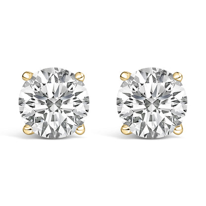 14K White Gold 1.00 Cttw Lab Grown Diamond Solitaire Stud Earrings