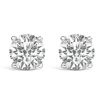 14K White Gold 1.00 Cttw Lab Grown Diamond Solitaire Stud Earrings