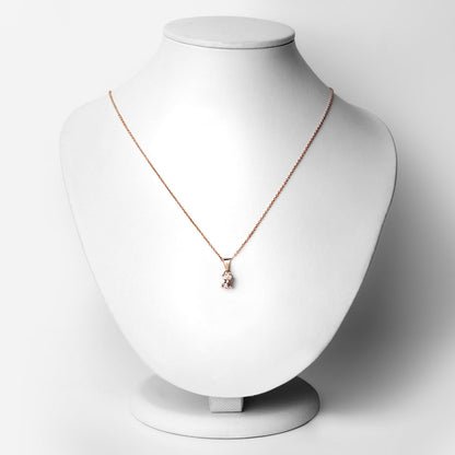 18K Rose Gold Plated 0.70 Carat Genuine Morganite .925 Sterling Silver Pendant