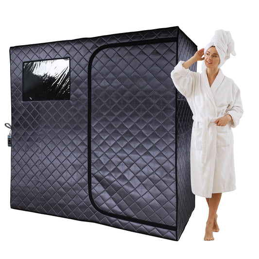 Durasage Portable Full Size Infrared Sauna for at Home | Ultra Low EMF Infrared | LED Lighting, Heating Foot Pad, Ceramic Heat Fan (2-Person)