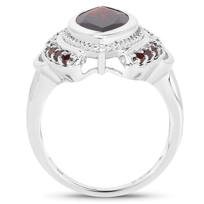 4.06 Carat Genuine Garnet .925 Sterling Silver Ring