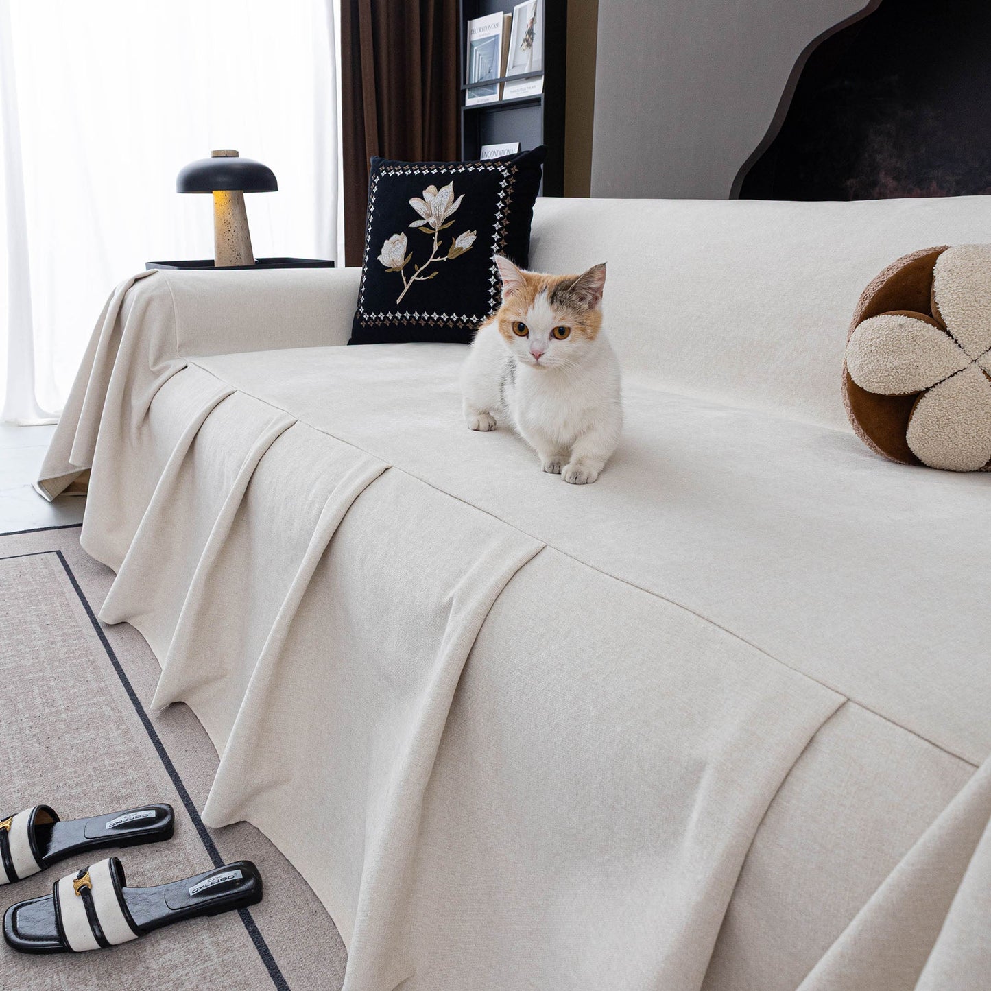 Water Repellent Couch Cover, Non Slip Furniture Protector for Leather & Fabric Sofa
