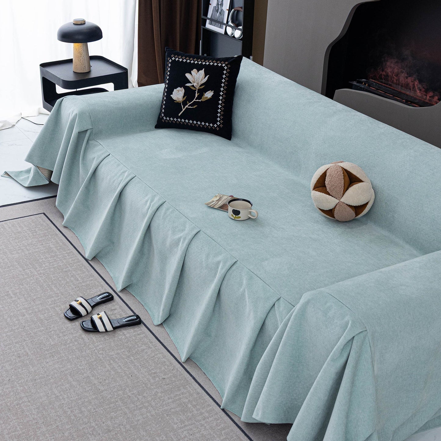 Water Repellent Couch Cover, Non Slip Furniture Protector for Leather & Fabric Sofa