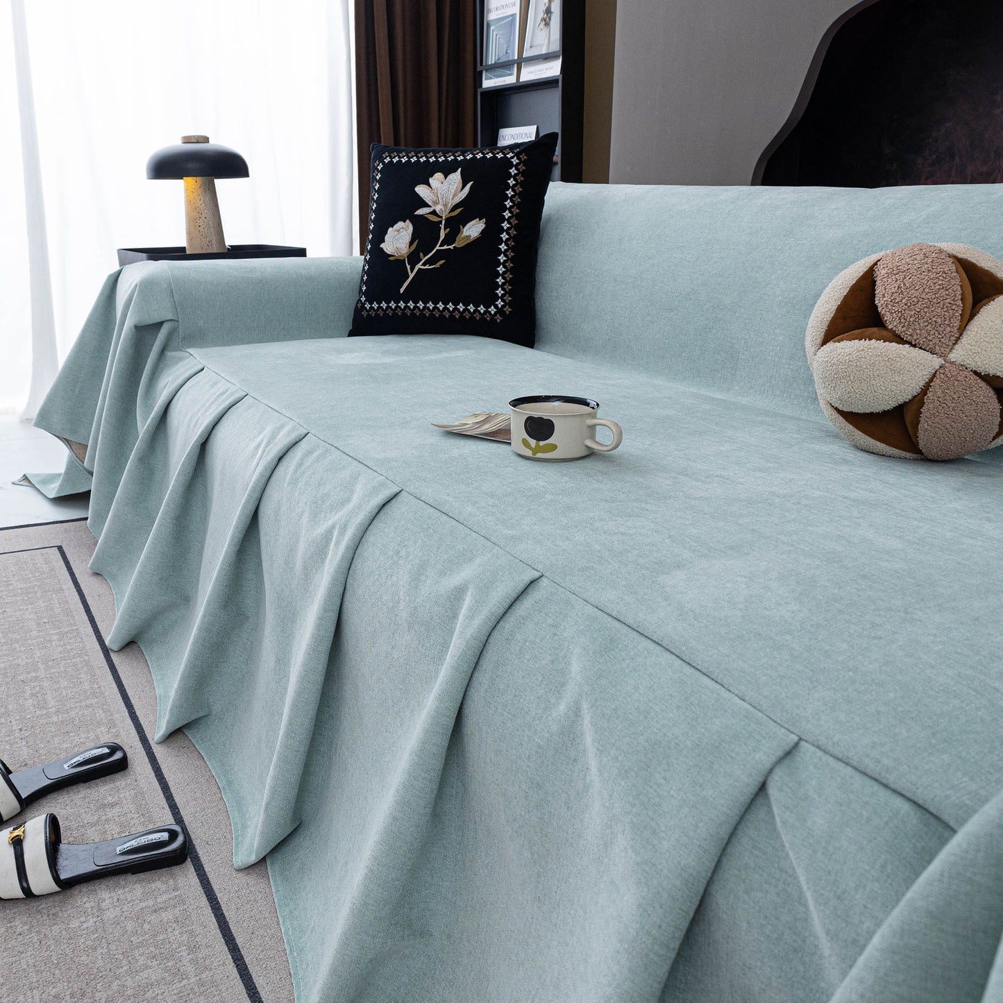 Water Repellent Couch Cover, Non Slip Furniture Protector for Leather & Fabric Sofa