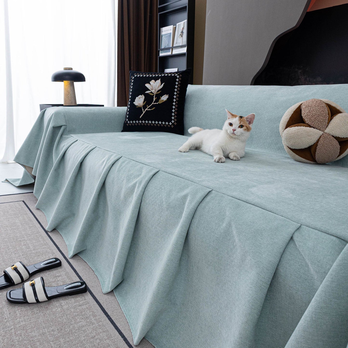 Water Repellent Couch Cover, Non Slip Furniture Protector for Leather & Fabric Sofa