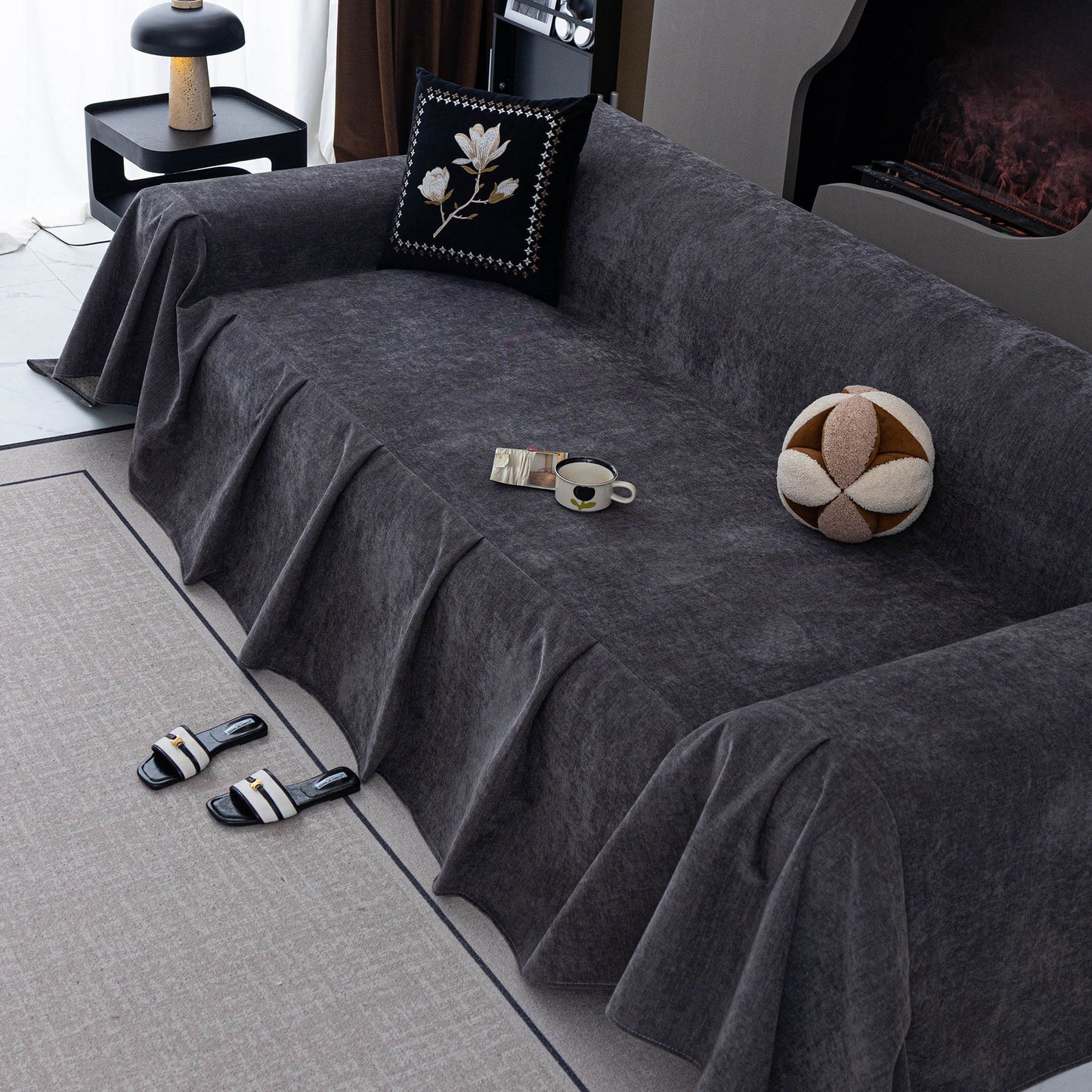 Water Repellent Couch Cover, Non Slip Furniture Protector for Leather & Fabric Sofa