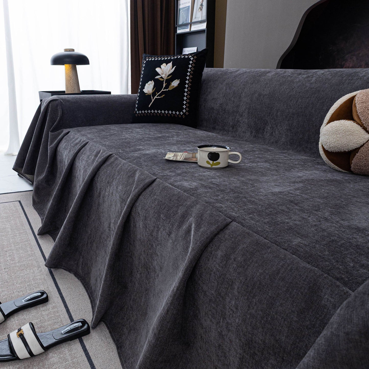 Water Repellent Couch Cover, Non Slip Furniture Protector for Leather & Fabric Sofa