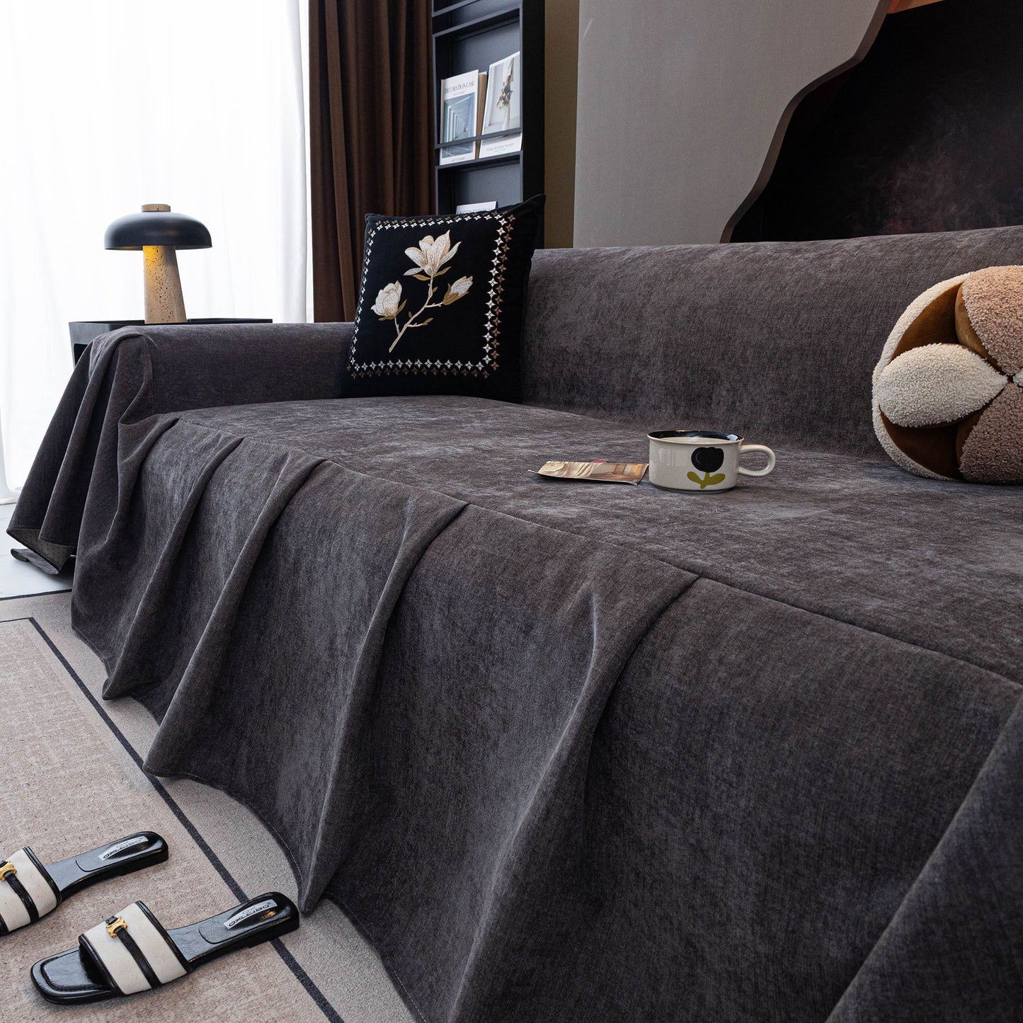Water Repellent Couch Cover, Non Slip Furniture Protector for Leather & Fabric Sofa