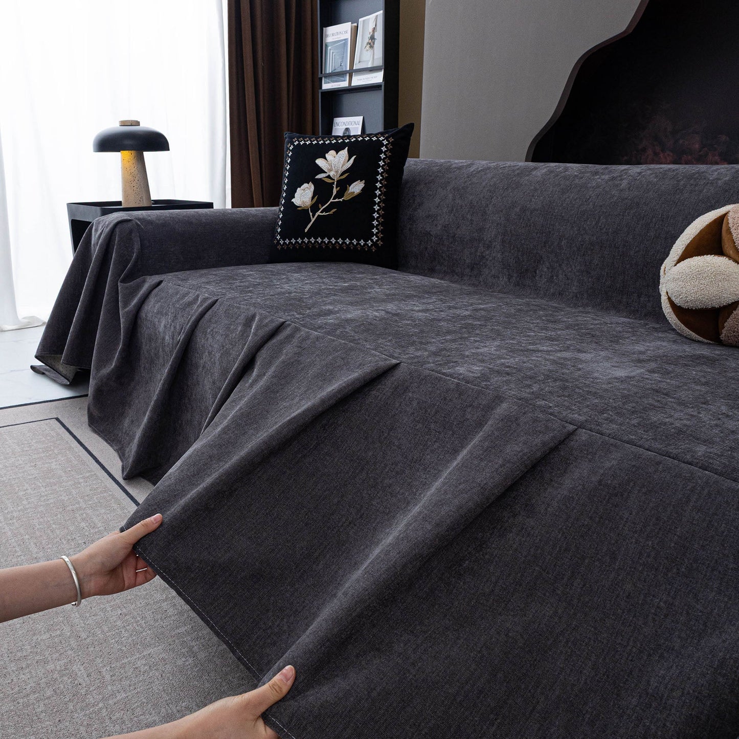 Water Repellent Couch Cover, Non Slip Furniture Protector for Leather & Fabric Sofa
