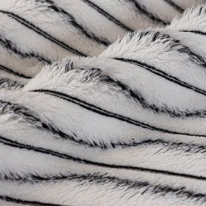 Plush Striped Couch Seat and Backrest Cover, Non-Slip Individual Sofa Protector