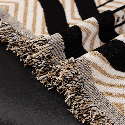 Chenille Sofa Throw Cover, Textured Chevron Decorative Couch Blanket for Living Room