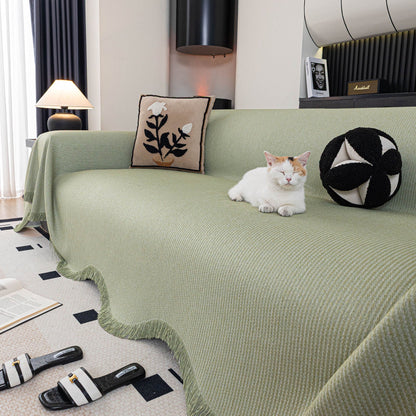Soft Decorative Throw for Sofa and Loveseat, Textured Sofa Cover Blanket for Couch