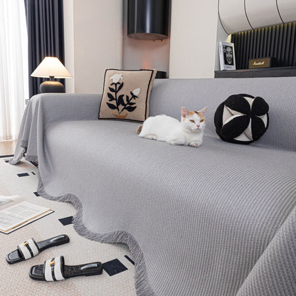Soft Decorative Throw for Sofa and Loveseat, Textured Sofa Cover Blanket for Couch