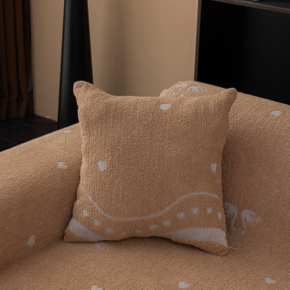 Luxurious Jacquard Couch Cover, Snag-Resistant Pet Friendly Couch Throw with Fringe