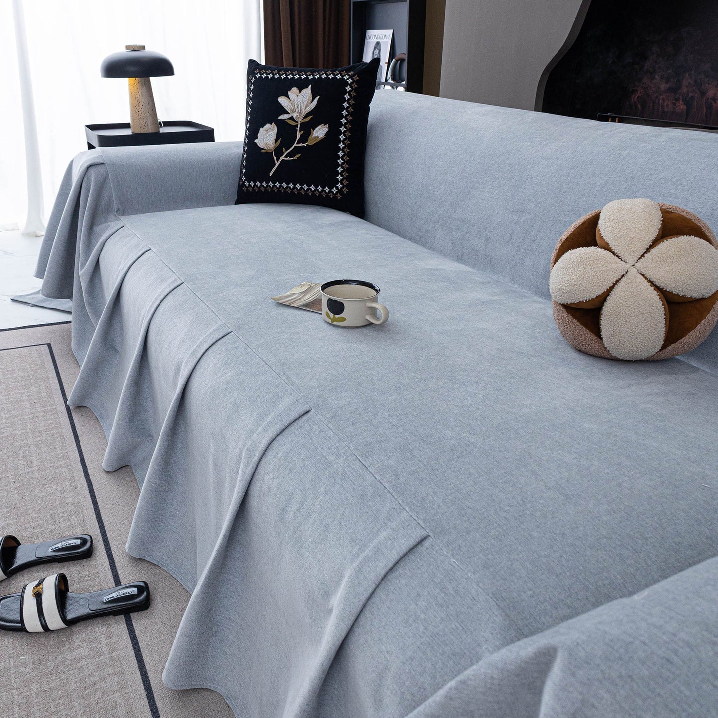 Water Repellent Couch Cover, Non Slip Furniture Protector for Leather & Fabric Sofa