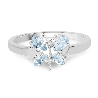 0.68 Carat Genuine Blue Topaz .925 Sterling Silver Ring