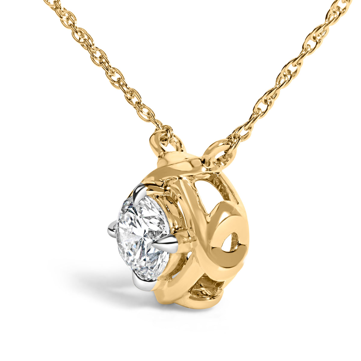 10K Yellow Gold Plated .925 Sterling Silver 1/2 Cttw Lab Grown Diamond Woven Necklace
