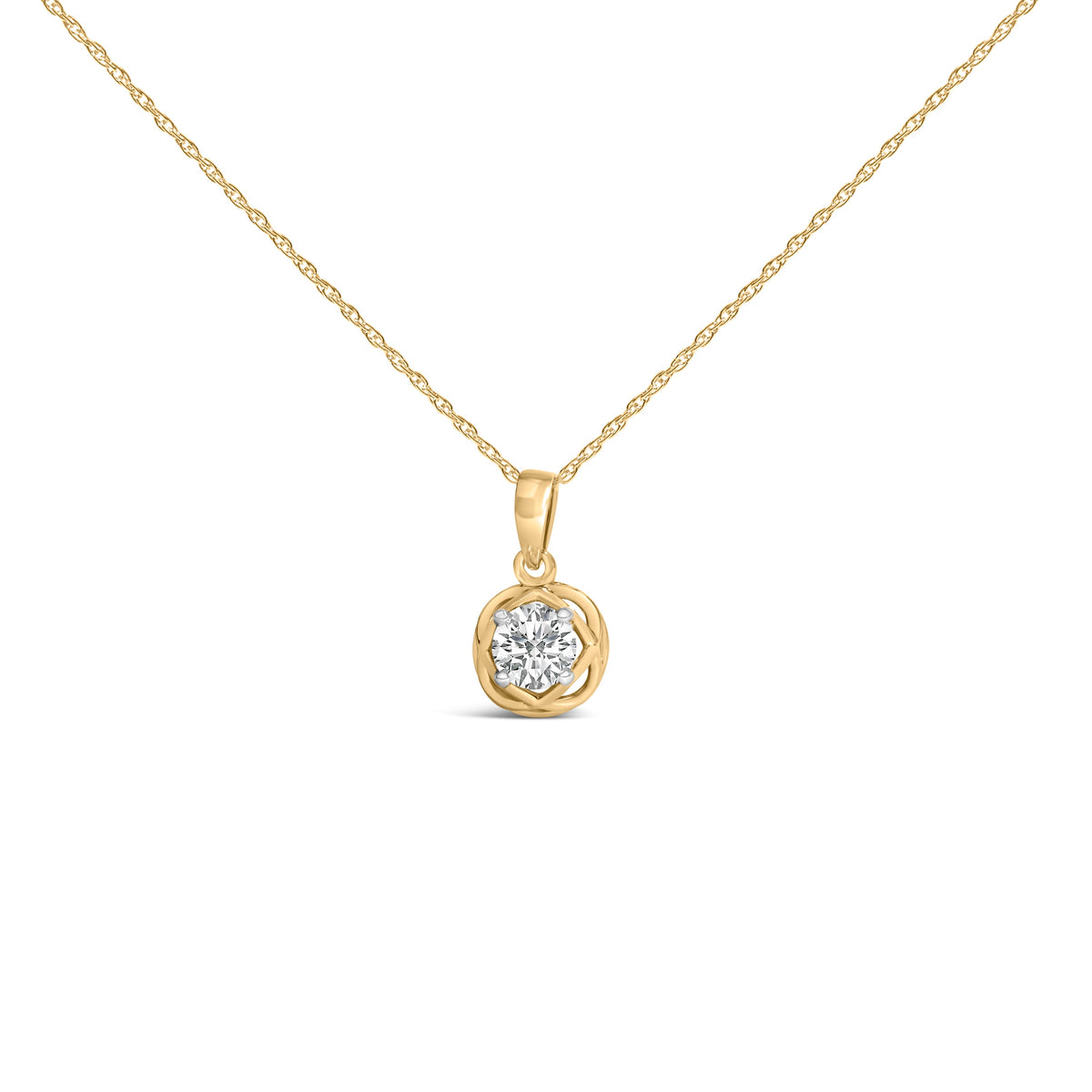 10K Yellow Gold Plated .925 Sterling Silver 1/2 Cttw Lab Grown Diamond Openwork Pendant Necklace