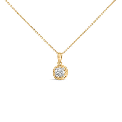10K Yellow Gold Plated .925 Sterling Silver 1/2 Cttw Lab Grown Diamond Openwork Pendant Necklace