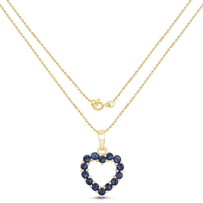0.64 Carat Genuine Blue Sapphire 10K Yellow Gold  Pendant