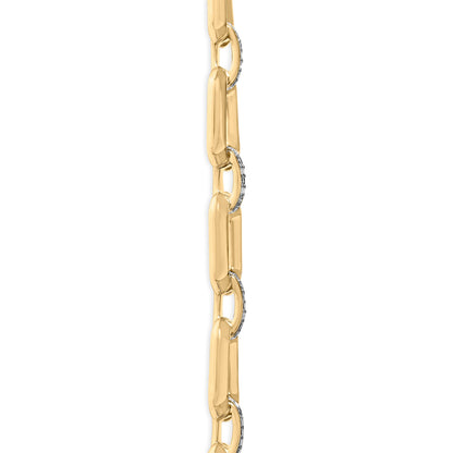 Gold Vermeil .925 Sterling Silver 1/4 Cttw Diamond Bold Octagonal Link Necklace
