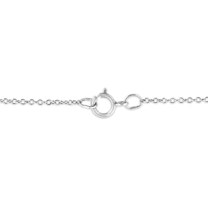 Matte Finished .925 Sterling Silver Diamond Accent Double Flower Shape 18" Satin Finished Pendant Necklace (I-J Color, I1-I2 Clarity)