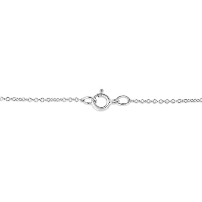.925 Sterling Silver 1/10 cttw Pave-Set Round-Cut Diamond Open Cross 18" Pendant Necklace (I-J Color, I1-2 Clarity)