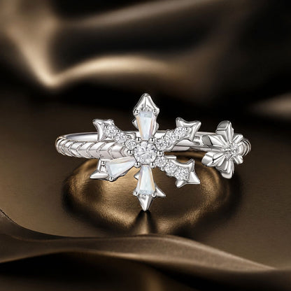 925 Sterling Silver Ring with White Gold Plating and CZ for Women