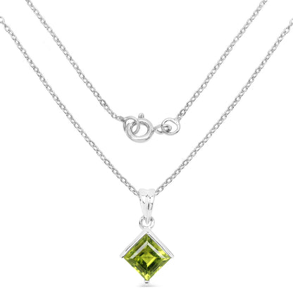 1.56 Carat Genuine Peridot .925 Sterling Silver Pendant